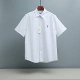 Ami Paris Classic Embroidered Love Leisure Versatile Short Sleeve Shirt