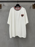 Moncler Fashion Heavy Industry Embroidery Color Contrasting Round Neck T-shirt Couple Casual Short Sleeve