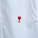 Ami Paris Classic Embroidered Love Leisure Versatile Short Sleeve Shirt