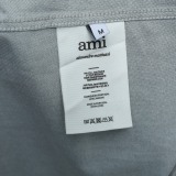 Ami Paris Classic Embroidered Love Leisure Versatile Short Sleeve Shirt