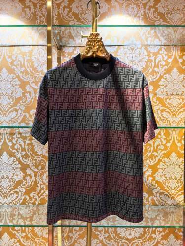Fendi Classic Full Logo Printed Short Sleeve Unisex Casual Loose Shorts Set