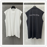 Balenciaga Couple Fashion Hot Diamond Logo Versatile Sleeveless Tank Top