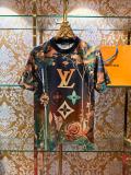 Louis Vuitton Fashion Full Logo Printed Short Sleeve Unisex Casual Loose Shorts Set