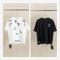 Chrome Hearts 26SS Fashion Embroidered Cross T-shirt Unisex Casual Oversize Short Sleeve