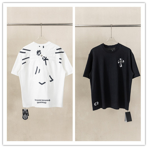 Chrome Hearts 26SS Fashion Embroidered Cross T-shirt Unisex Casual Oversize Short Sleeve