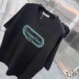 Dior Classic Embroidered Logo Round Neck T-shirt Couple Casual Versatile Short Sleeve