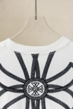 Chrome Hearts Classic Heavy Embroidered Cross T-shirt Couple Casual Oversize Short Sleeve