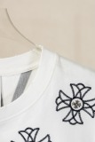 Chrome Hearts Classic Heavy Embroidered Cross T-shirt Couple Casual Oversize Short Sleeve