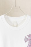 Chrome Hearts Fashion Hot Diamond Horseshoe Cross T-shirt Couple Casual Oversize Short Sleeve