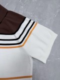 Fendi 26SS Fashion FF Jacquard Contrasting Shoulder Short Sleeved Polo Shirt