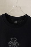 Chrome Hearts Fashion Diamond Cross T-shirt Couple Casual Oversize Short Sleeve