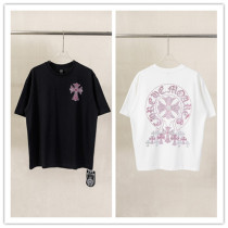 Chrome Hearts Fashion Hot Diamond Horseshoe Cross T-shirt Couple Casual Oversize Short Sleeve Chrome Hearts Fashion Hot Diamond Horseshoe Cross T-shirt Couple Casual Oversize Short Sleeve