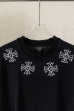 Chrome Hearts Classic Heavy Embroidered Cross T-shirt Couple Casual Oversize Short Sleeve