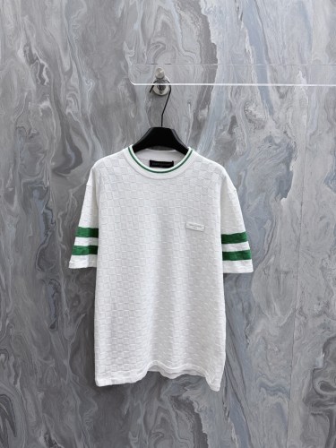 Louis Vuitton 26SS Unisex Fashion Checkerboard Jacquard Round Neck Knitted Short Sleeve