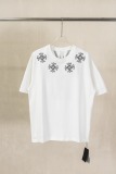 Chrome Hearts Classic Heavy Embroidered Cross T-shirt Couple Casual Oversize Short Sleeve