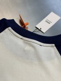 Ami Paris Fashion Love Embroidered Splicing Short Sleeve Couple Casual Loose T-shirt