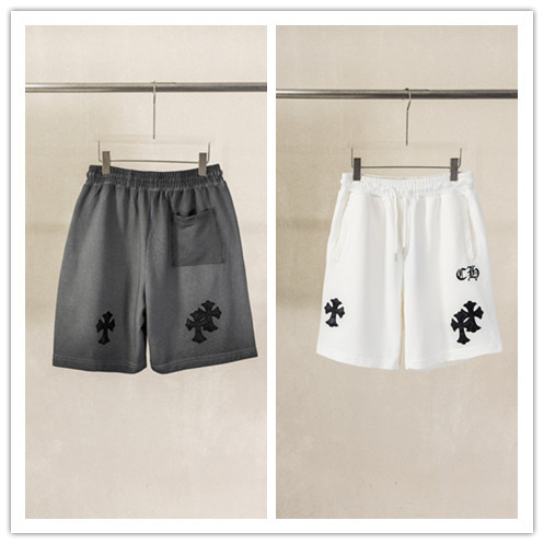 Chrome Hearts Classic Embroidered Washed Shorts Unisex Casual Versatile Sports Shorts