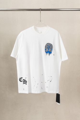 Chrome Hearts Fashion 3D Printed T-shirt Couple Casual Oversize Short Sleeve