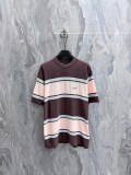 Louis Vuitton 26SS Unisex Fashion Stripe Color blocked Round Neck Knitted Short Sleeve