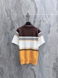 Fendi 26SS Fashion FF Jacquard Contrasting Shoulder Short Sleeved Polo Shirt