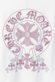 Chrome Hearts Fashion Hot Diamond Horseshoe Cross T-shirt Couple Casual Oversize Short Sleeve