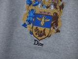 Dior Fashion Heavy Industry Embroidered Round Neck T-shirt Unisex Casual Loose Short Sleeve
