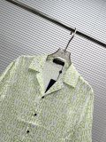 Louis Vuitton Fashion Mulberry Silk Logo Printed Casual Collar Short Sleeved Shirt