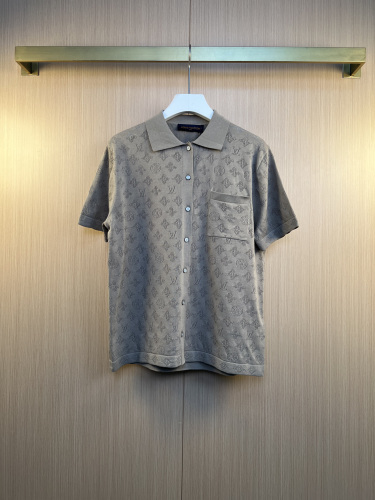 Louis Vuitton 26SS Fashion Logo Hollow Short Sleeve Knitted Polo Shirt