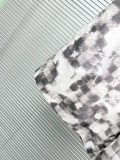Louis Vuitton Couple Fashion Black and White Pixel Dyeing Printed Shirt Short Sleeve Set