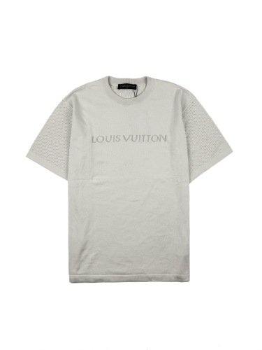 Louis Vuitton Fashion Hollow Letter Knitted Round Neck Short Sleeve