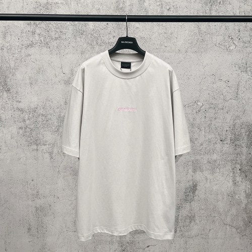 Balenciaga 26SS Fashion Embroidered Logo Short Sleeve Unisex Casual Oversize T-shirt