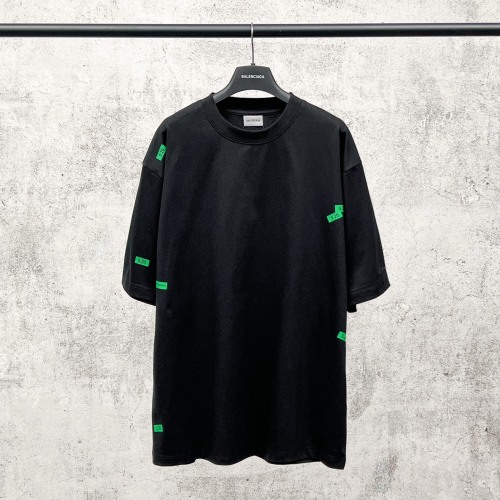 Balenciaga 26SS Fashion 520 Stickers Embroidered T-shirt Unisex Casual Oversize Short Sleeve