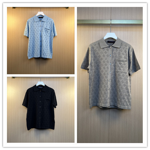 Louis Vuitton 26SS Fashion Logo Hollow Short Sleeve Knitted Polo Shirt