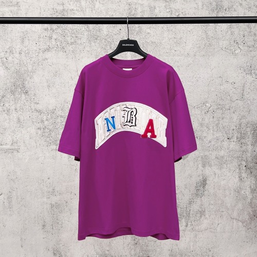 Balenciaga 26SS Fashion Heavy Industry Embroidered Short Sleeve Unisex Casual Oversize T-shirt