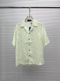 Louis Vuitton Fashion Mulberry Silk Logo Printed Casual Collar Short Sleeved Shirt
