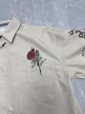 Balenciaga 26SS FashionTattoo Cream Oversize Short Sleeve Shirt