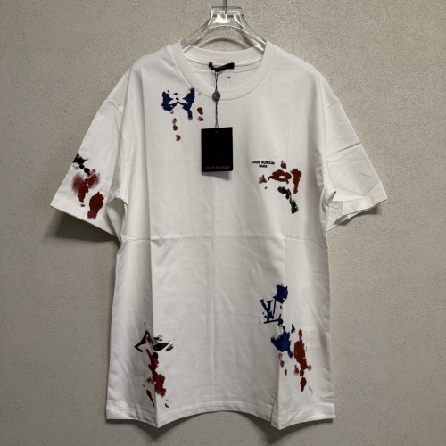 Louis Vuitton Fashion Graffiti Letter Printed Short Sleeve Unisex Casual Round Neck T-shirt