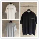 Dior Fashion Logo Printed Short Sleeve Unisex Casual Loose T-shirt