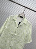 Louis Vuitton Fashion Mulberry Silk Logo Printed Casual Collar Short Sleeved Shirt
