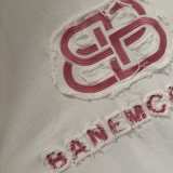 Balenciaga 26SS Fashion Patchwork Embroidered Short Sleeve Couple Casual Loose T-shirt