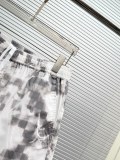 Louis Vuitton Couple Fashion Black and White Pixel Dyeing Printed Shirt Short Sleeve Set