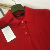 Gucci Fashion Versatile Embroidered GG Wool Knitted Polo Shirt