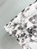 Louis Vuitton Couple Fashion Black and White Pixel Dyeing Printed Shirt Short Sleeve Set