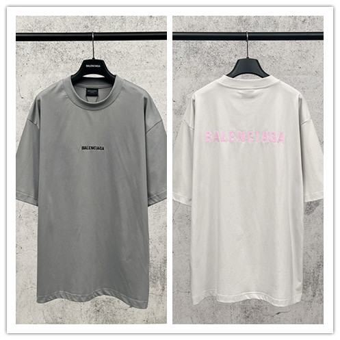 Balenciaga 26SS Fashion Embroidered Logo Short Sleeve Unisex Casual Oversize T-shirt