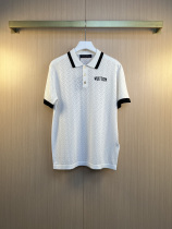 Louis Vuitton 26SS Fashion Logo Jacquard Button Academy Style Hollow Knitted Polo Shirt