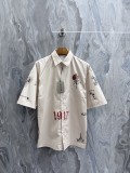 Balenciaga 26SS FashionTattoo Cream Oversize Short Sleeve Shirt