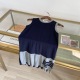 Thom Browne Women's Fashion Versatile Three Color Knitted Tank Top Dress