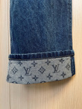 Louis Vuitton 26SS Fashion Curled Legs Logo Jacquard Jeans