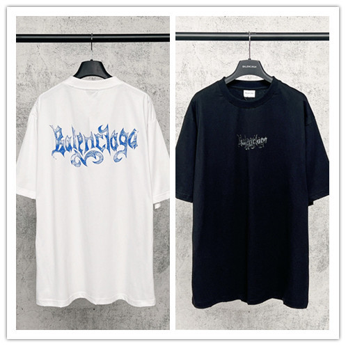 Balenciaga 26SS Fashion Personalized Logo Printed Short Sleeve Unisex Casual Oversize T-shirt