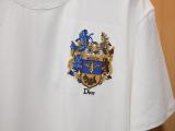 Dior Fashion Heavy Industry Embroidered Round Neck T-shirt Unisex Casual Loose Short Sleeve